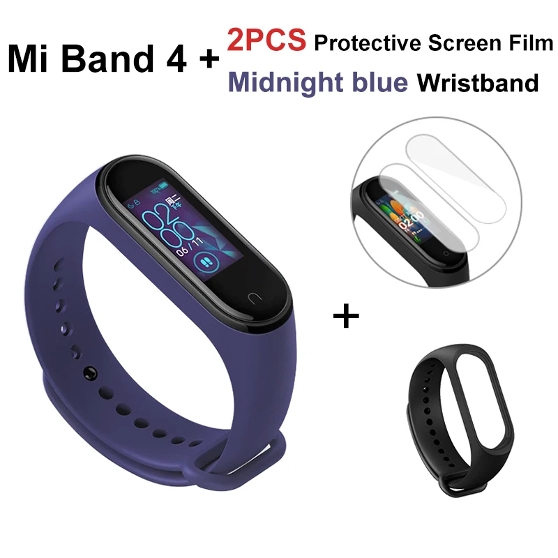 Глобальная версия Фитнес-браслет Xiaomi Mi Band 4 - Цвет: Band 4 add blue