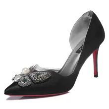 Schuhe Frau MOOLECOLE Spitz PU Leder Süße Mode Frauen Pumpt Frauen High Heels 6q322-3