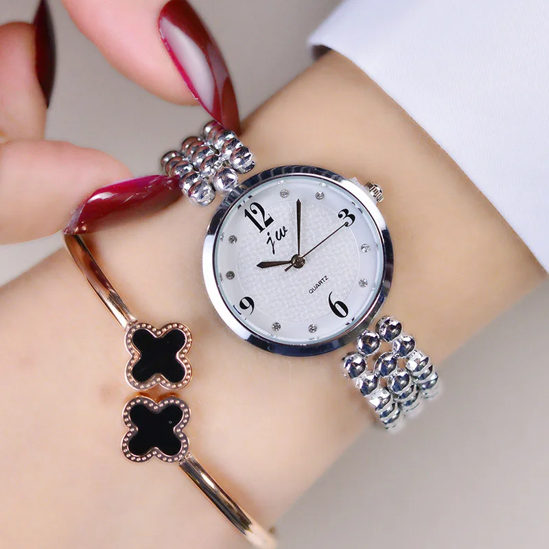 Jw Quartz Watch Women Luxury Gold Silver Wristwatches Ladies Simple Crystal Bracelet Watches Female Clock Gifts