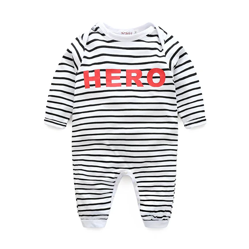 Baby Boy Romper Long Sleeve Striped Pullover Jumpsuit Baby Grow Clothes Cotton Infant Boy Toddler Costume 24M Babygrow Pajamas