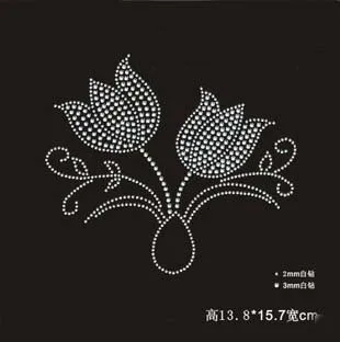 

10pcs/lot Beautiful flower hotfix rhinestones heat transfer design iron on motifs DIY motif rhinestone ( ss-1983)