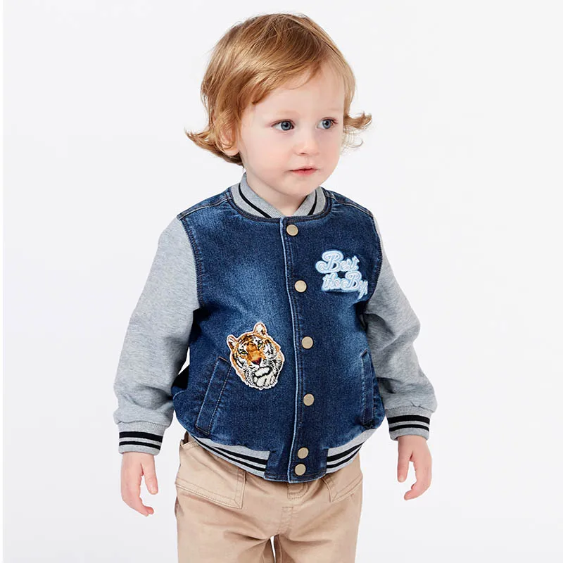 DB7183 dave bella/весеннее модное джинсовое пальто для маленьких мальчиков детская ковбойская одежда высокого качества