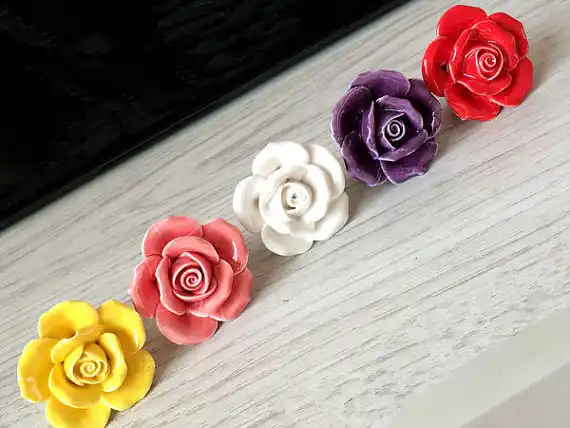 Flower Knobs Dresser Knobs Drawer Pulls Handles Kitchen Cabinet