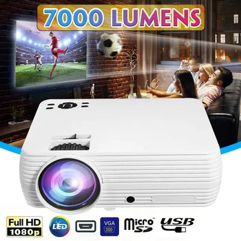 

HOT X5 LCD Projector Home Cinema Theater Movie LED Proyector HD Projectors AV Support 1080P 7000 Lumens
