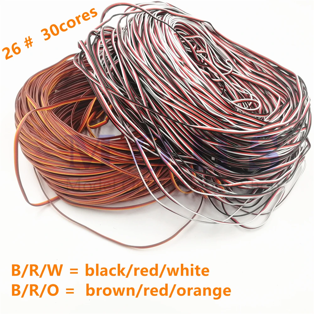 

5meter/10meter B/R/W B/R/O 26 awg 30cores servo lead extension cable servo extended cable wire cable for servo extension