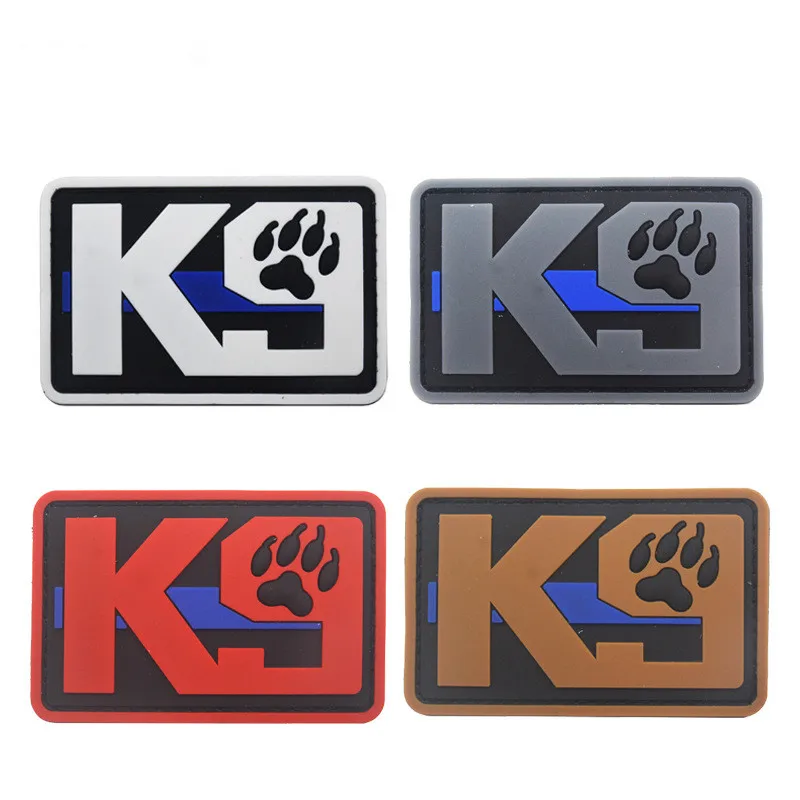 3D PVC K9 Patch DOG Military Morale Patch Tactical Emblem Badges Hook Back Rubber Patches For Clothing Backpack Bags