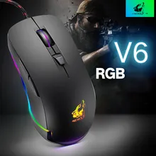 Регулируемый V6 проводной RGB светодиодный с подсветкой 4000 dpi оптическая Usb эргономичная игровая мышь геймеры ПК ноутбук draadloze muis