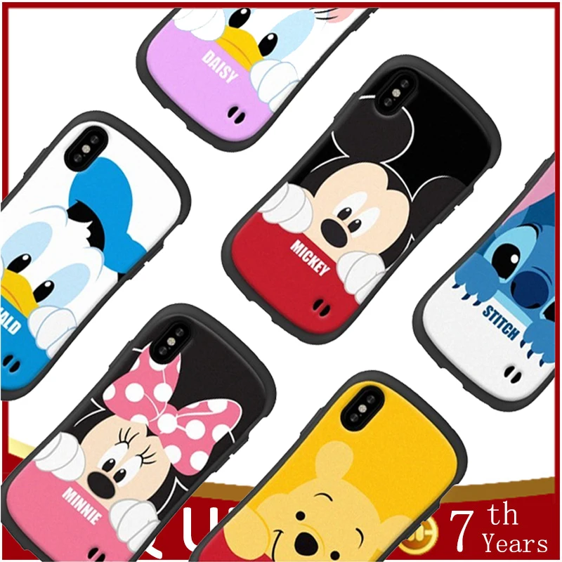 

Japan Cartoon Mobile Phone Bags & Cases For iPhone 8 7 6 Plus Cute Soft Cartoon Mickey Design Korea Cover for iPhone 7 8 Plus
