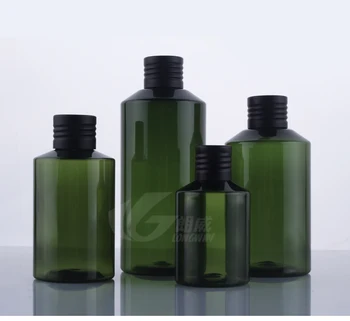 

50pcs Plastic Scent green Bottle Makeup Cream Organizer Shampoo Empty 100ml Refillable Bottles Aluminum Cap Hydrating Perf