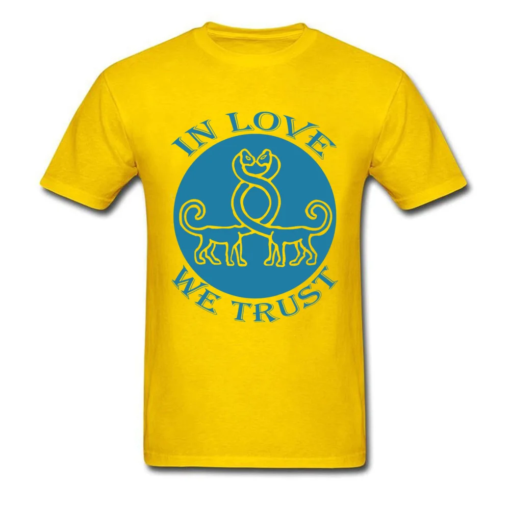 Design IN LOVE WE TRUST T-Shirt 2018 Discount Summer Fall Short Sleeve Round Neck Tops Shirts 100% Cotton Male Casual Tee-Shirts IN LOVE WE TRUST yellow