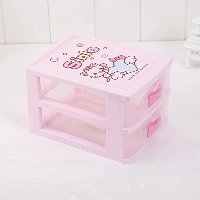 VKStory Life шкаф для ванной hello kitty розовый hello kitty милые стеллажи для хранения для макияжа инструменты, серьги любимые коробки - Цвет: A