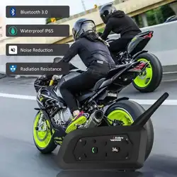 Мотоциклетная Bluetooth гарнитура для шлема 1200 м беспроводное переговорное устройство рация для 6 гонщиков водонепроницаемый шлем домофон