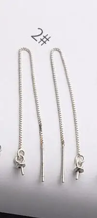 2 шт./лот 925 пробы серебряные серьги цепочки 8,5 см 9,5 см модные женские серьги-гвоздики проволока DIY аксессуары для изготовления ювелирных изделий - Цвет: 2 9.5cm