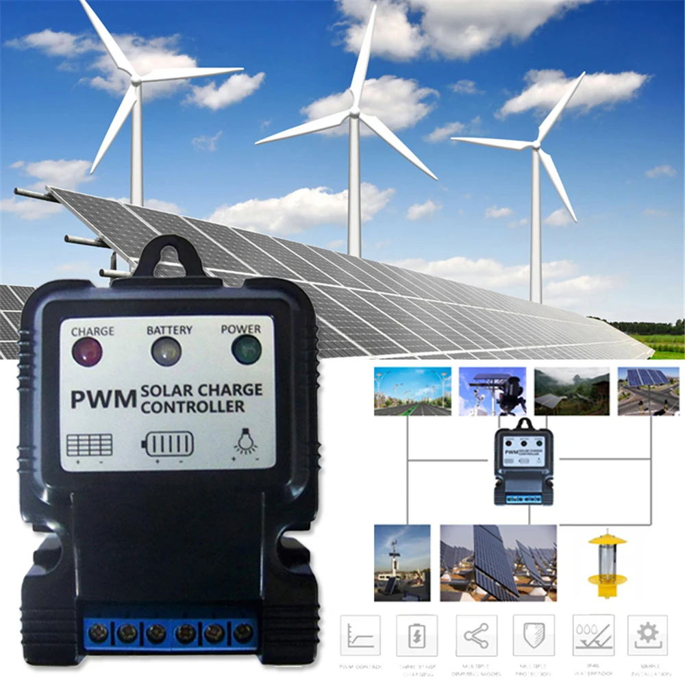 

MVpower 6V 12V 10A Auto Solar Panel Battery Charge Controller LCD Display Solar Collector Regulator Outdoor
