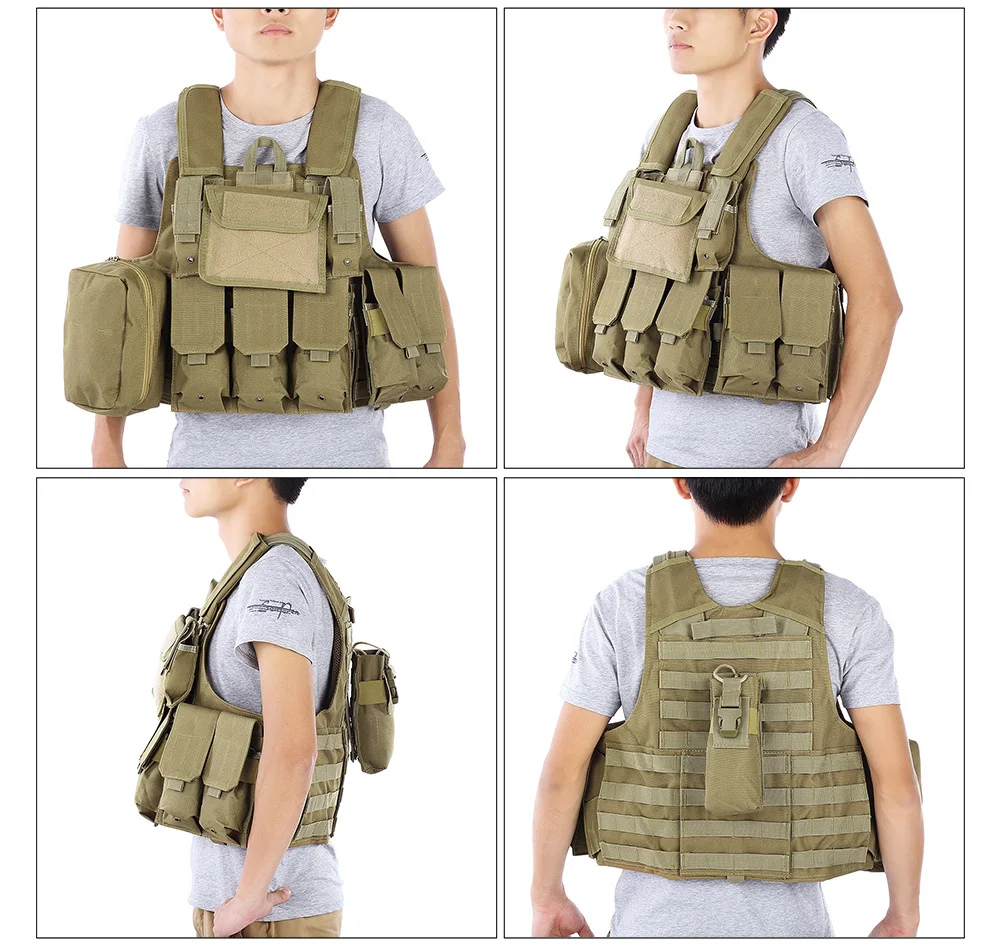 Охотничий Тактический Жилет с множеством карманов военный Molle Plate Carrier для мужчин страйкбол охота черный камуфляж жилет