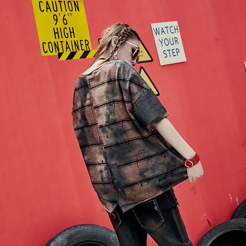 Max Lulu 2018 moda verano coreano Niñas Tops camiseta Mujer Denim Camisetas Mujer punk mujer Vaqueros más tamaño Max Lulu 2018 moda verano coreano Niñas Tops camiseta Mujer Denim Camisetas Mujer punk mujer Vaqueros más tamaño