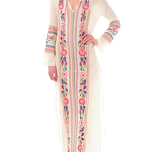 Летние пляжные Длинные платья для женщин с белой вышивкой, v-образным вырезом, коротким рукавом с принтом, разрезом по бокам, макси платье