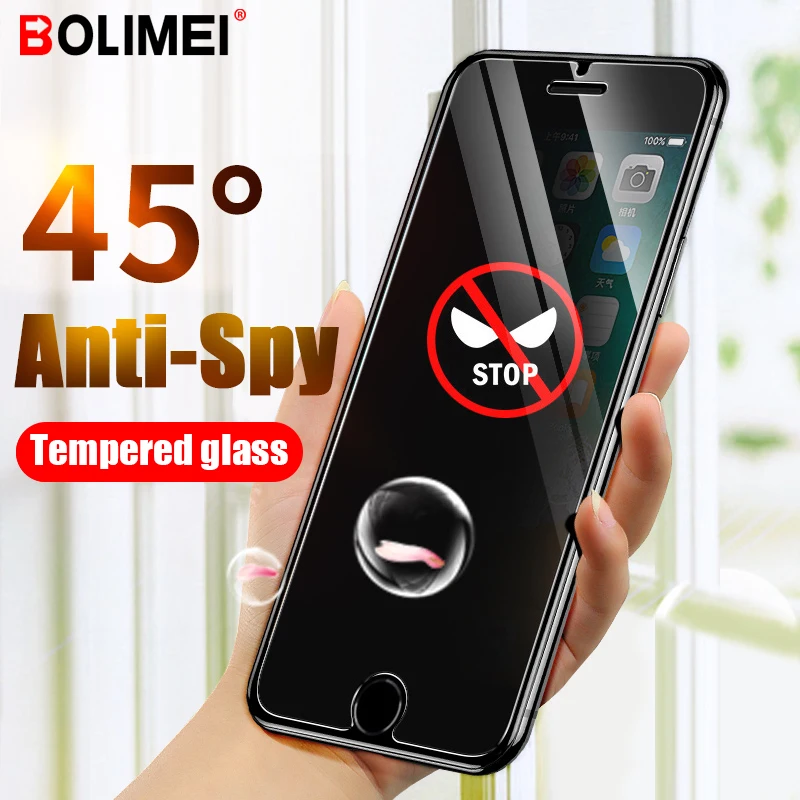 

9H 3D Curved Tempered Glass Anti Spy Protective Film For iPhone 6 6s 7 8 Plus X XS MAX XR Privacy Screen Protector For iphone 7