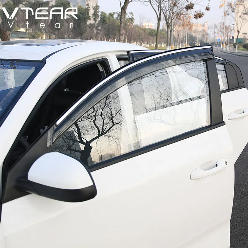 

Vtear For Kia Rio 4 door window visor Windows side Sun Rain Protection Shield Exterior body decoration accessories car-styling