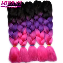 Mirra's зеркальный Омбре плетение волос крючком волосы в стиле jumbo наращивание синтетические плетеные волосы синий блонд зеленый розовый косы