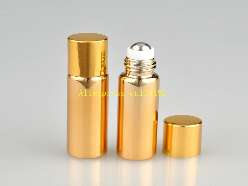 

500pcs/lot 5ML UV Empty Glass Refillable Perfume Bottle With Metal Ball roll on perfume bottles Essential Bottles