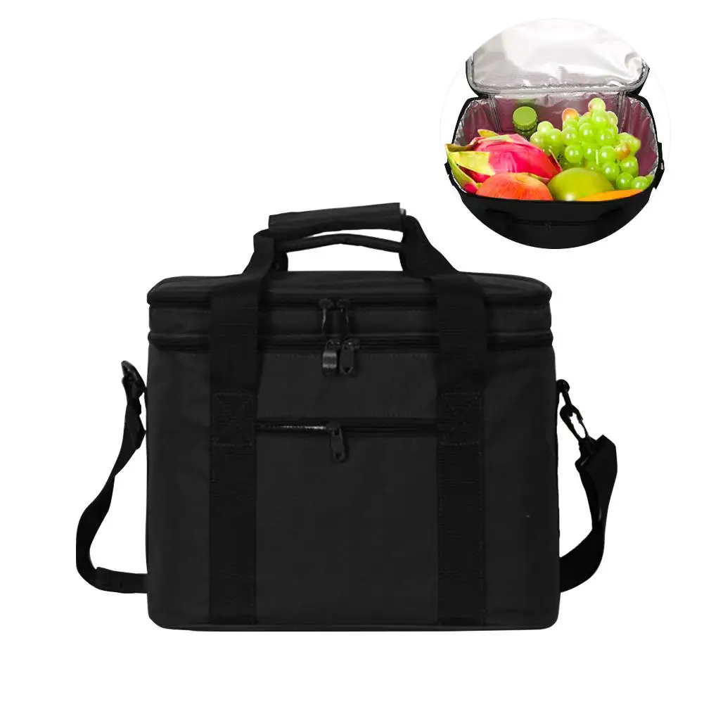 Picnic Cooler Lunch Bags Foldable Thermal Aluminum Foil Large Ice Pack Box Bag Insulated Car Beach Barbecues Camping Lunch Bags