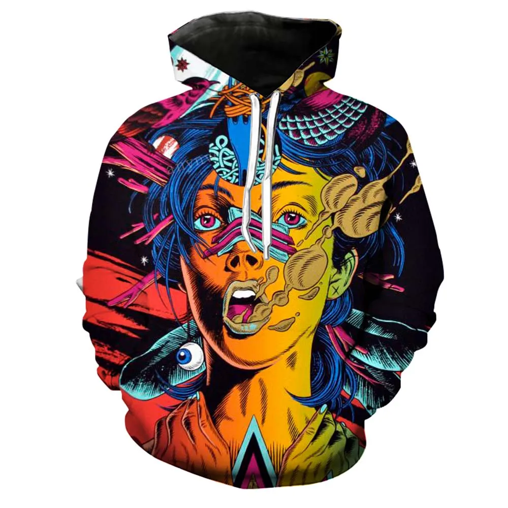 Fashion Hip Hop Hoodies Mens Womens Gothic Funny Hooded Harajuku Sweatshirts Male Streetwear Boy Hoody Long Sleeve Make Clothes