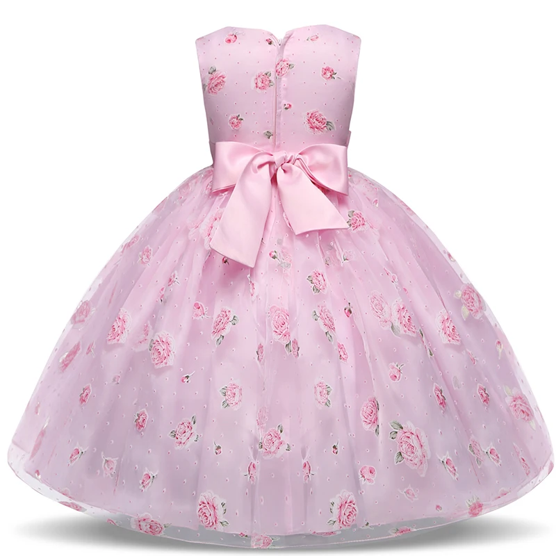 Платье с цветочным принтом для девочек; одежда принцессы; Детские платья для девочек; свадебная одежда для церемоний; детское торжественное вечернее платье