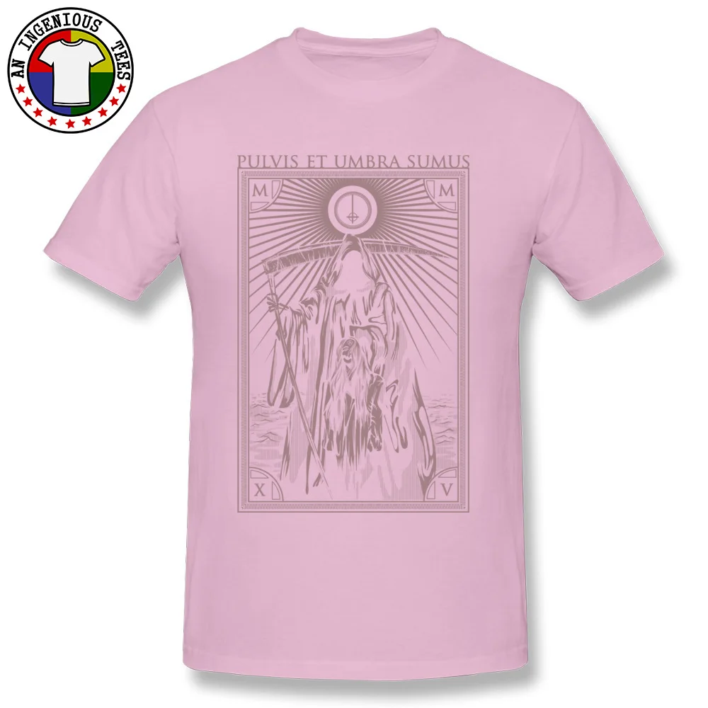 Pulvis Et Umbra Sumus 2018 Normal Tops Tees Round Neck Summer Fall 100% Cotton Short Sleeve T Shirt for Men Custom Top T-shirts Pulvis Et Umbra Sumus pink