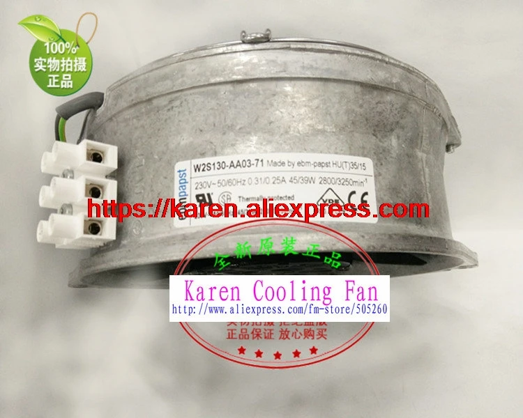 New Original EBM PAPST W2S130-AA03-71 AC230V 45W 150*55MM Cooling fan w2s130 aa03 01 double ball bearing cooling blower turbo fan ac 230v 33w 172 150 55mm 2 wires 2700rpm cabinet cooling fan