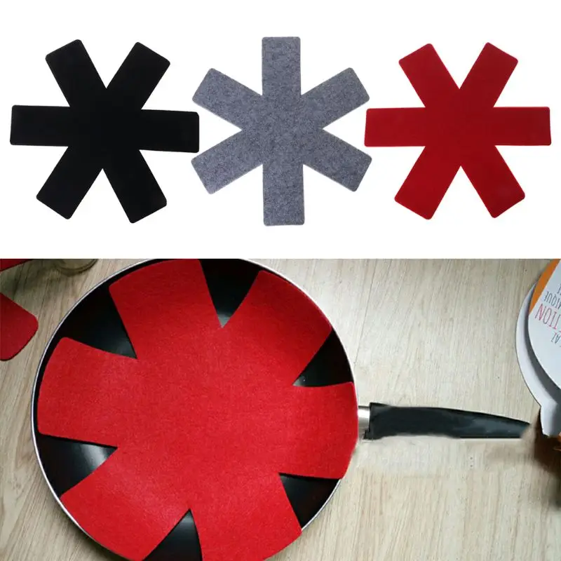 

3Pcs Non-woven Fabric Pot Pan Separator Scratchproof Protectors Divider Pad Placemat Kitchen Tools