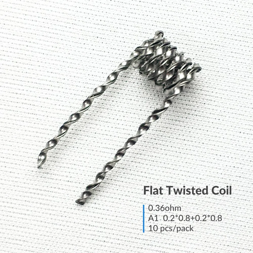 Volcanee 10 намоток Alien Clapton Flat Twisted Fused Clapton с сопротивлением Quad Тигр нагревательная проволока Vape сопротивление готовых предварительно оборудованная катушка катушки - Цвет: Flat Twisted