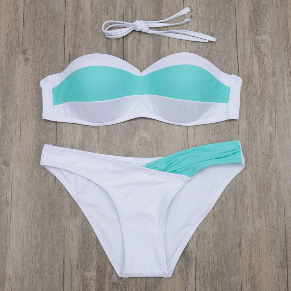 MysteryPark Women Swimwear 2019 Newest Bikinis Striped Solid Bikinis Set Soft Cups Underwire Bathing Suit Maillot de bain