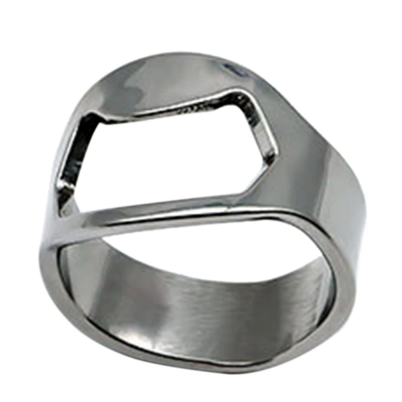 

Stainless Steel Beer Openers Finger Ring Ring-Shape Beer Bottle Opener Versatile Kitchen Bar Tools