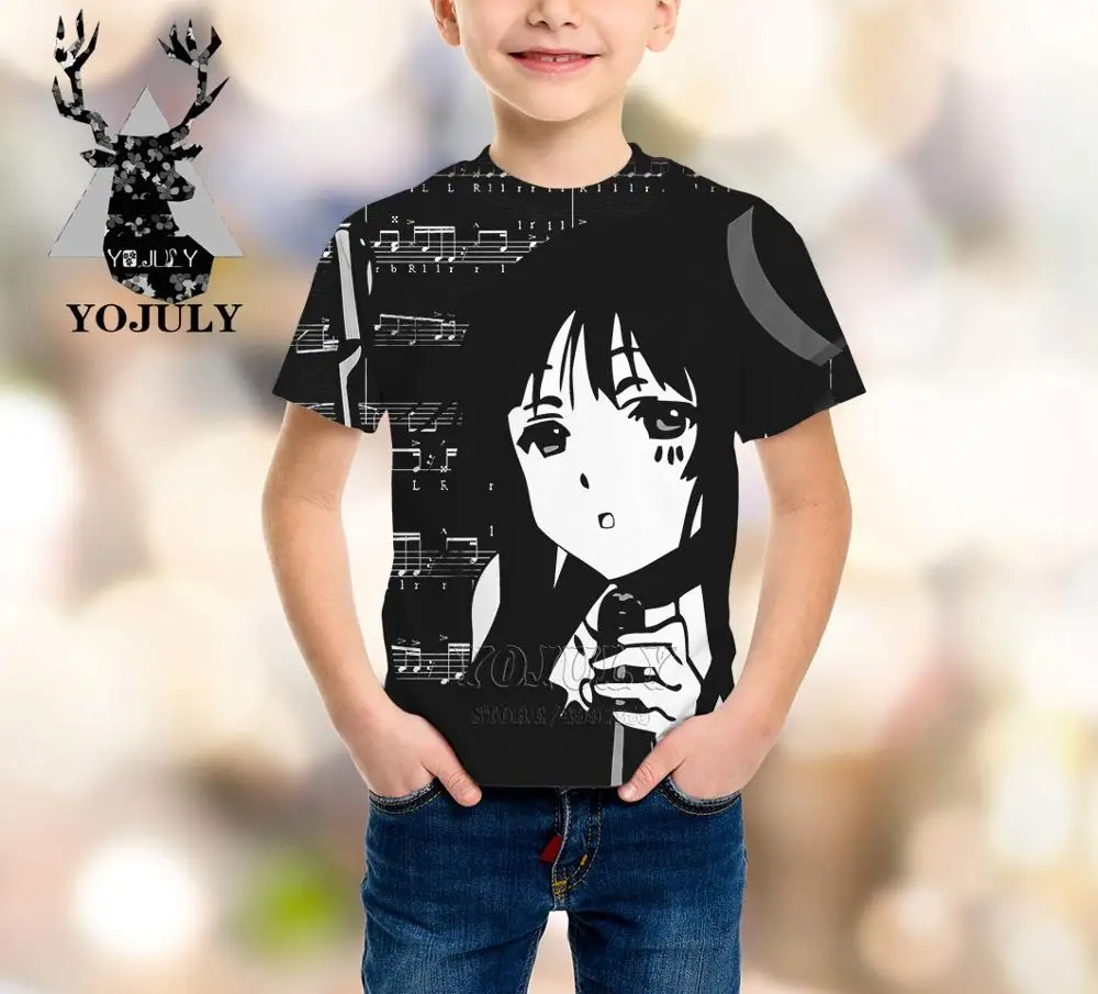 YOJULY/K-ON! Детская одежда в стиле аниме Харадзюку С 3D-принтом для маленьких мальчиков и девочек детская футболка Лидер продаж, модные футболки для девочек, A138 - Цвет: 10