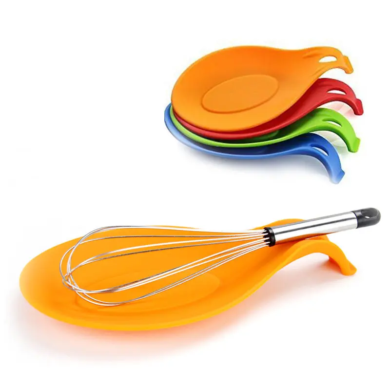 Kitchen Tool Heat Resistant Silicone Spoon Rest Cooking Utensil Spatula Holder 