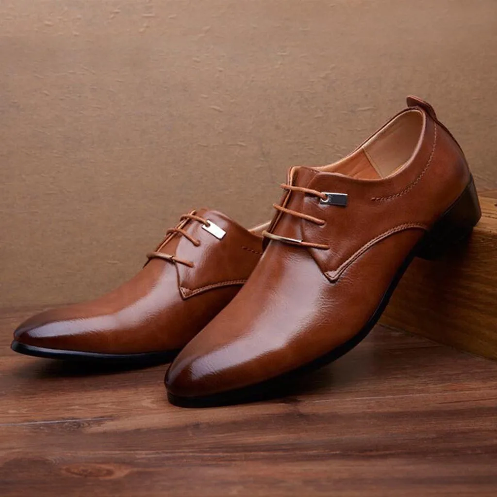 Модная обувь коричневого цвета; мужская деловая кожаная обувь; повседневная мужская обувь с острым носком на шнуровке; Мужская обувь под костюм; chaussure montante homme