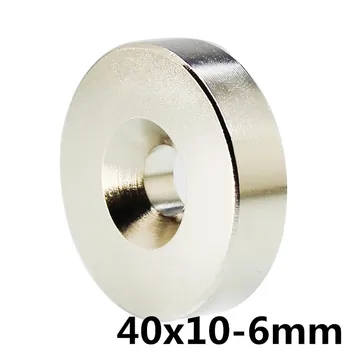 

1pcs 40mm x 10mm Hole 6mm N35 Super Neodymium Round Ring Permanent Magnet 40*10-6 search magnet 40x10-6mm