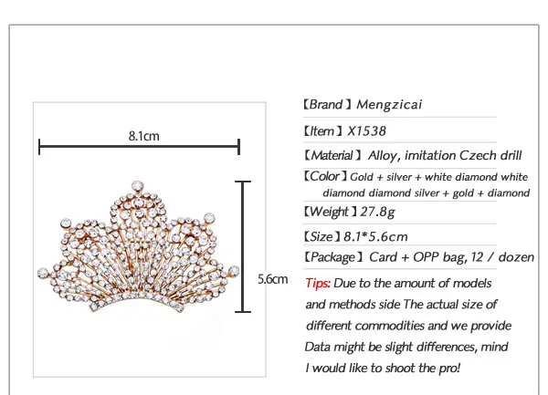 Новые серебряные ювелирные изделия из сплава, модные женские броши в виде короны, брошь в виде короны из сплава, золотые стразы, броши для женщин, булавка на лацкане X1538