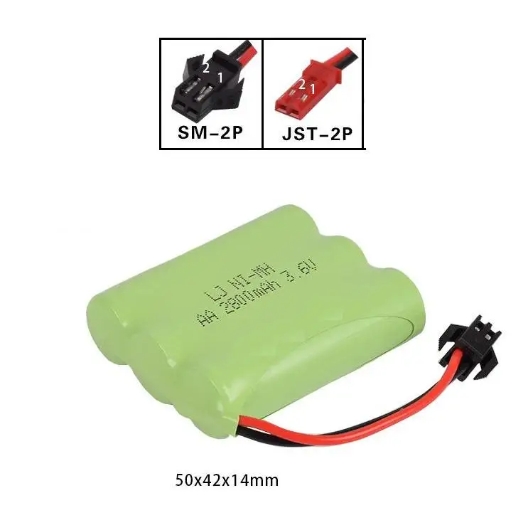 3.6V 2800mAh Ni-NH AA rechargeable battery with JST/SM-2P plug  for RC car RC truck RC tank RC boat 