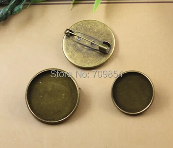 

200pcs/lot 25mm pad antique bronze brooch jewelry findings