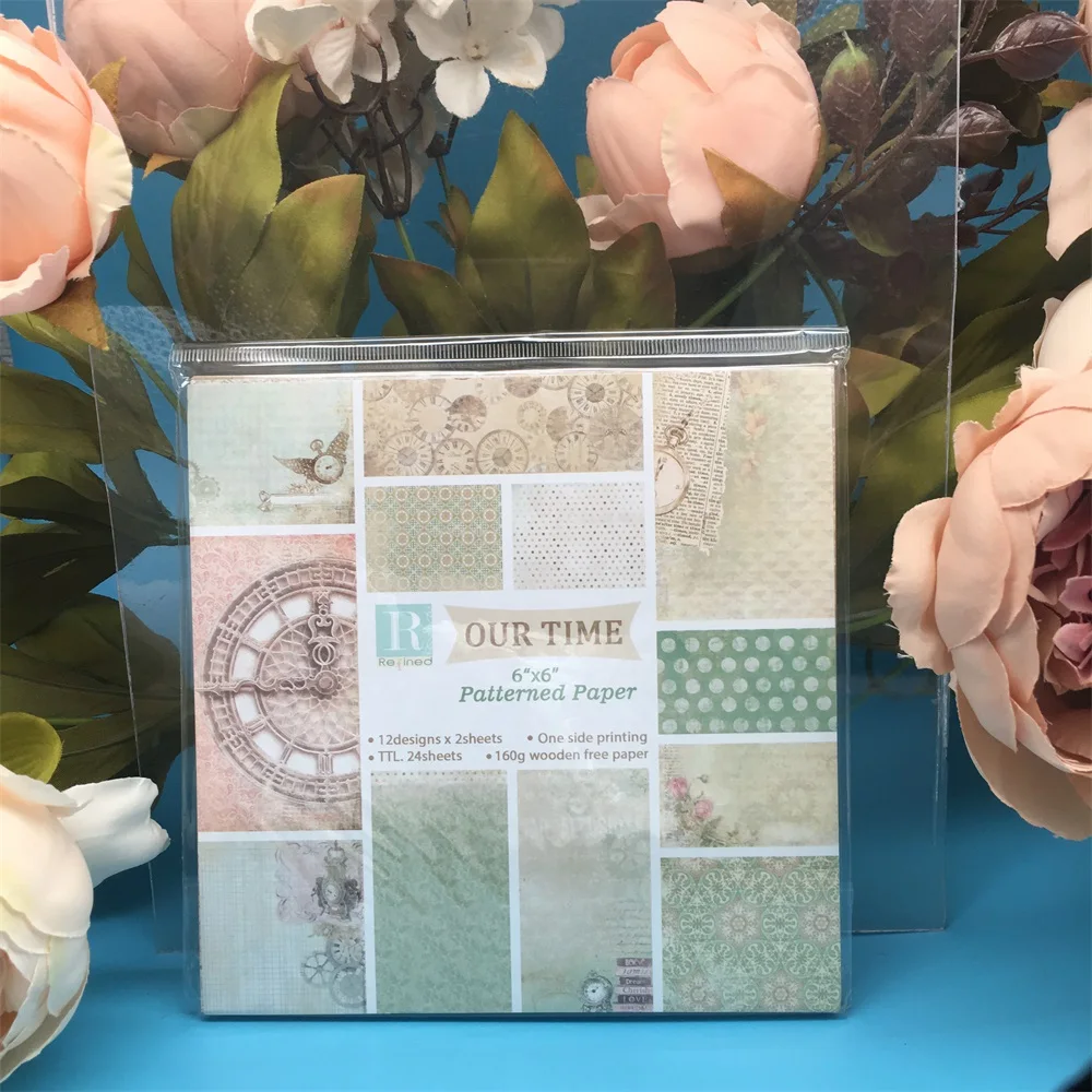 

24pcs/Pack 6*6inch Our Time Patterned Paper Pack Scrapbooking DIY Planner Card Making Journal Project Letter Pad