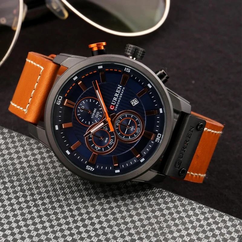 CURREN 8291 Luxury Brand Men Analog Digital Leather Sports Watches Men's Army Military Watch Man Quartz Clock Relogio Masculino drop shipping wholesale cheap (6)
