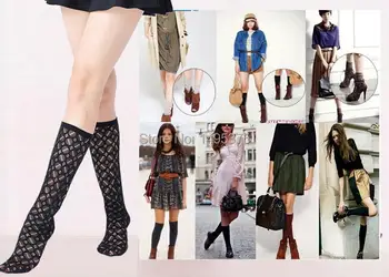 

120pairs/lot 2015 new spring fashion lace slim leg leg warmer boot sock cuff knee high sock
