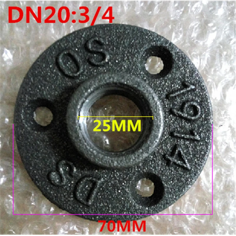 10pcs-Iron-Pipe-Fittings-Wall-Mount-Floor-Antique-DN15-Flange-Piece-Hardware-Tool-cast-iron-flanges