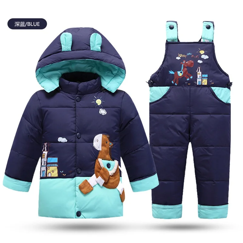 

Warm Winter Baby Boy's Duck Down Jackets coat Set Children clothing sets Kids Outdoor sport down coats Jackets+trousers/Jumpsuit