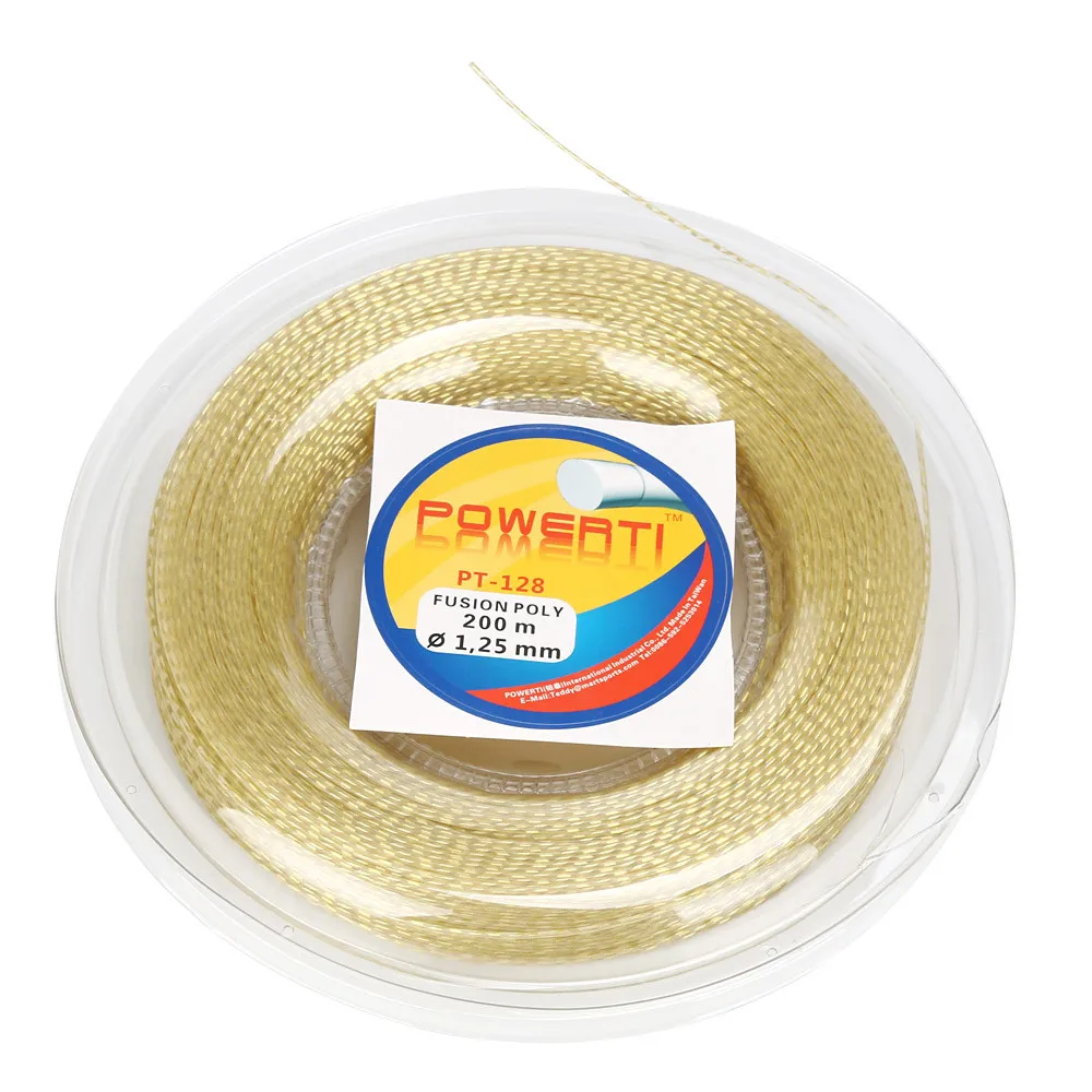 PT128 POWERTI теннисные струны для ракеток 17g 1,25mm 656 Feeling 200 m теннисная проволока струнная катушка Спорт цикл открытый струна для теннисной ракетки