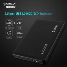 2599US3 ORICO Hdd Sata a USB 3.0 HDD Case Herramienta Gratuita para 7mm 9.5mm 2.5 pulgadas HDD y SSD de hasta 2 TB apoyado-Negro