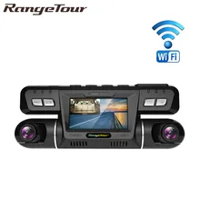 Двойной объектив Full HD 1080 P + 1080 P Автомобильный регистратор DVR Новатэк 96660 Двойной Wi-Fi Автомобильная камера Камера 170 градусов видео Регистраторы B80