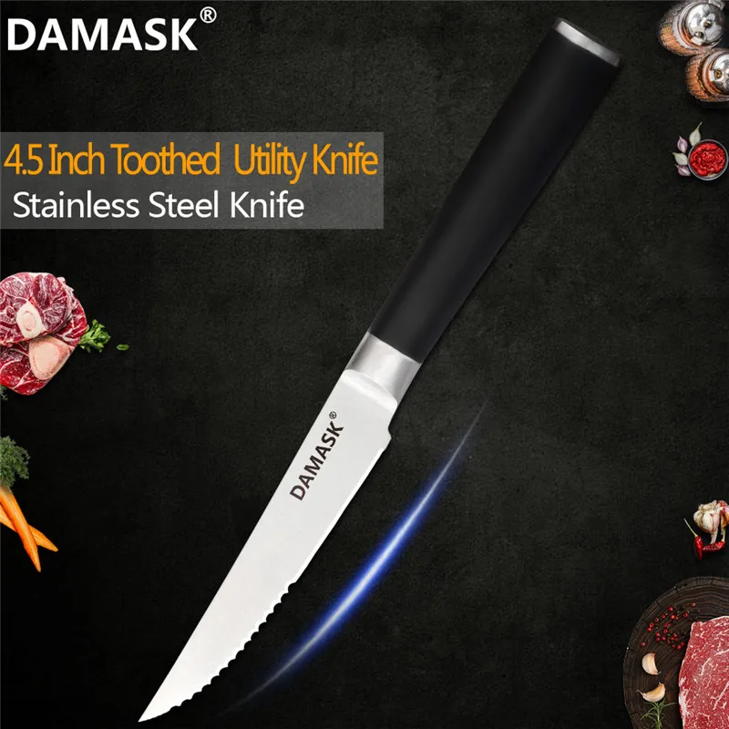 4.5 inch Steak DAMASK японский набор ножей для повара 3Cr13mov лезвие из нержавеющей стали ножи Фрукты Утилита сантоку хлеб Kitcken нож кухонные инструменты - Цвет: 4.5 inch Steak